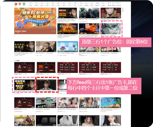 PC首页B站信息流广告 PC首页B站信息流广告